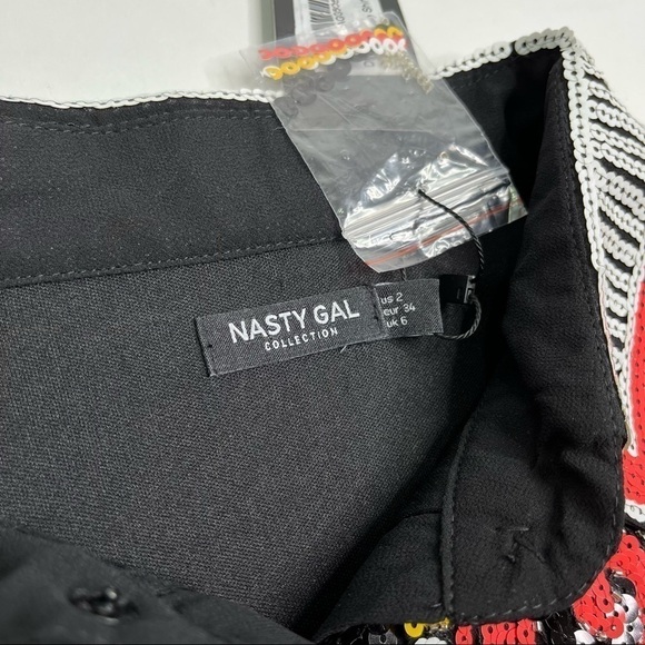 NEW Nasty Gal Black Country Star Western Sequin Embellished Festival Jacket Top - Picture 3 of 16